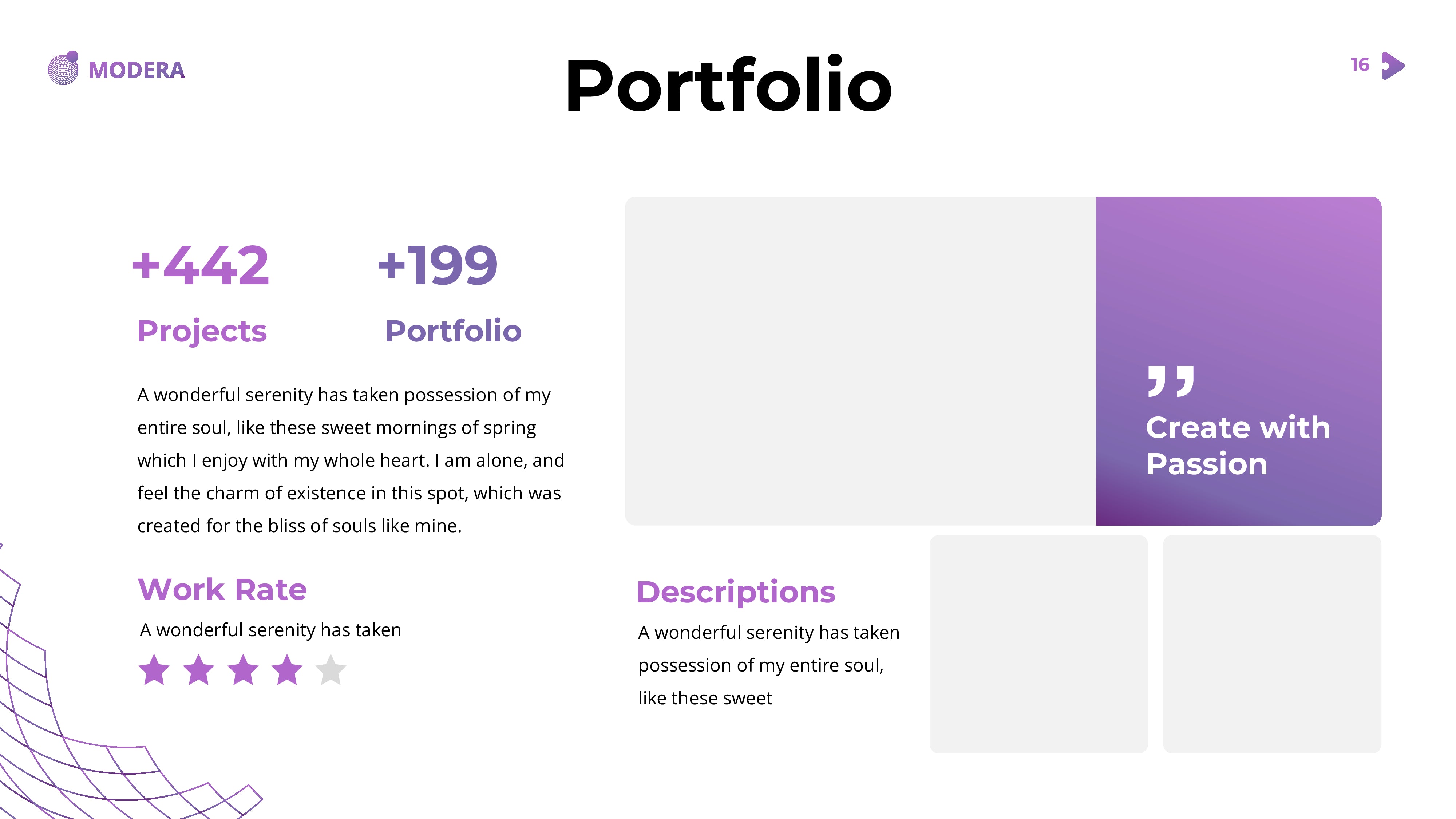 MODERA PowerPoint template purple