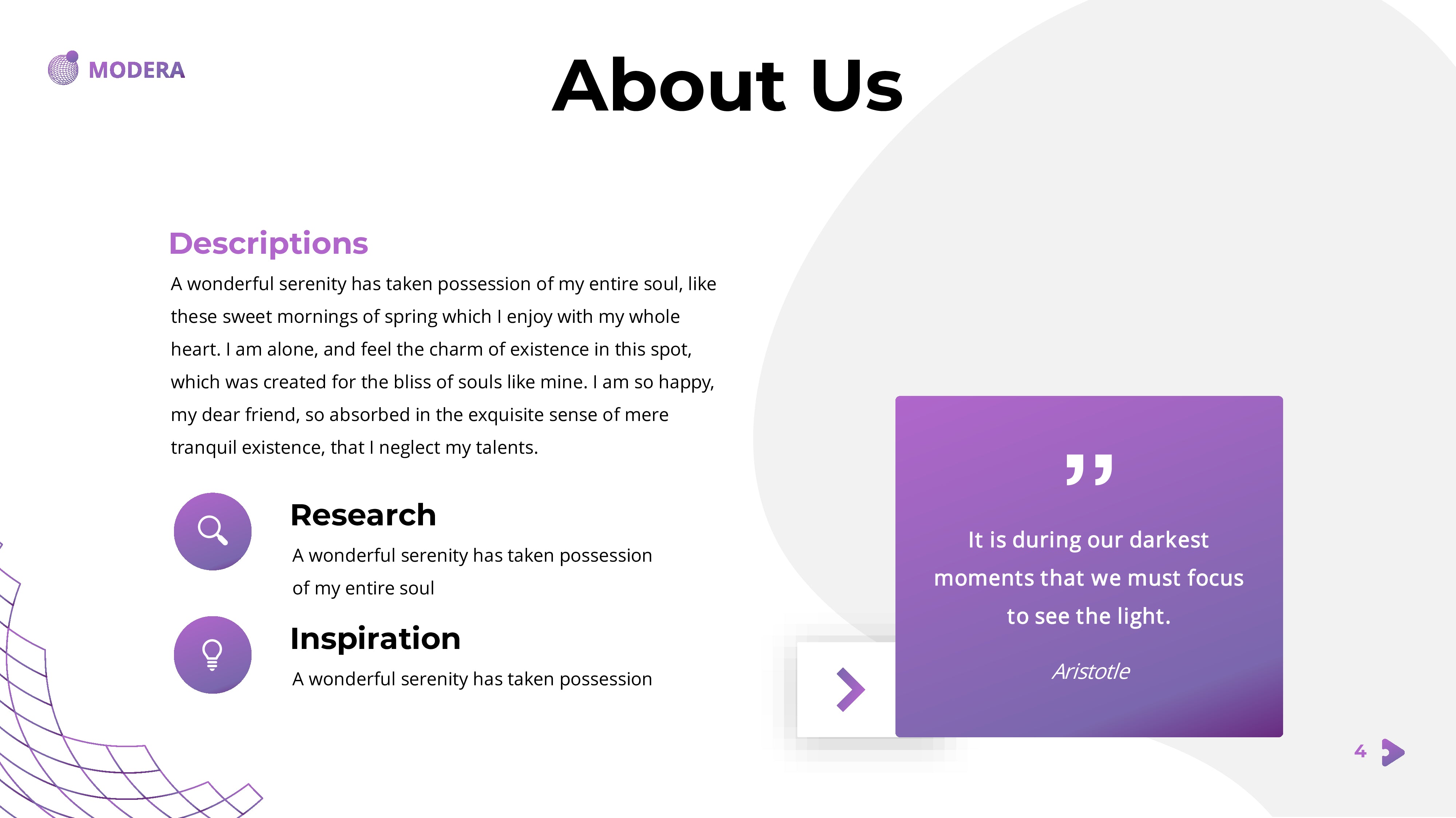 MODERA PowerPoint template purple