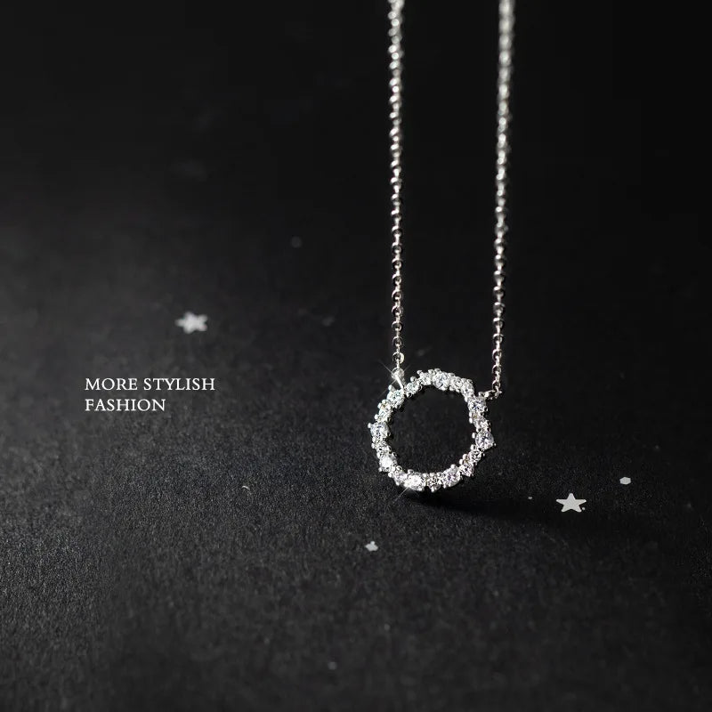 2024 Trend Elegant Crystal Circle Pendant Necklace