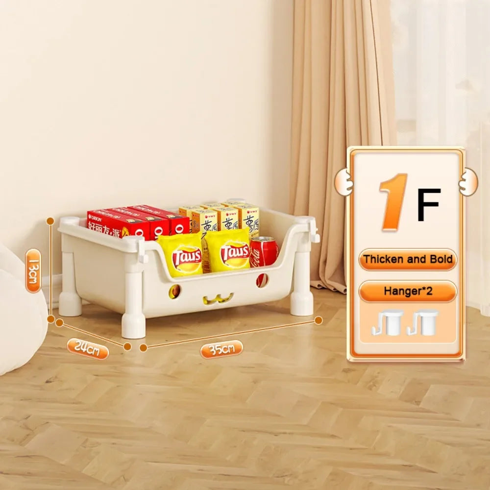 Toy Storage Trolley Bookshelf Snack Rack For Children