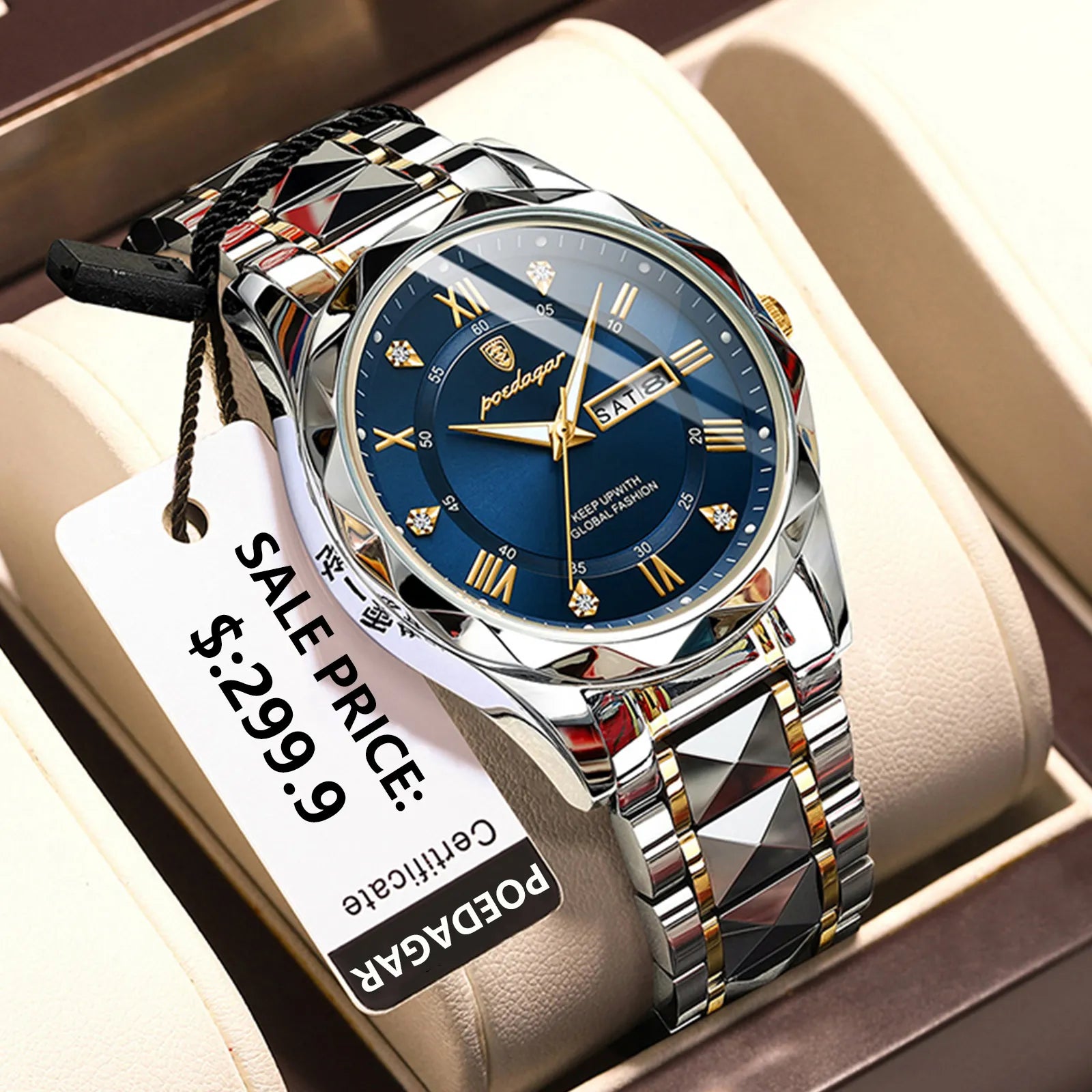 POEDAGAR Top Brand Luxury Man Wristwatch Waterproof