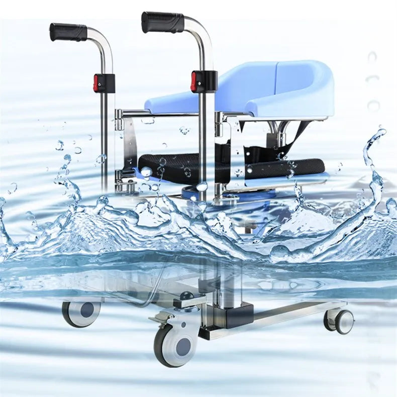 Patient transfer Chair Hydraulic Lift Adjustable Height Commode