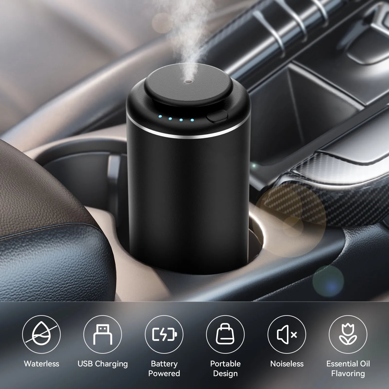 Luxury USB Rechargeable Aromatherapy Scent Car Perfume